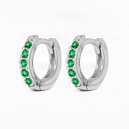 2PCS Stainless Steel Minimal Hoop Earrings Crystal Zirconia Small Huggie Thin Cartilage Earring Helix Tragus Piercing Jewelry